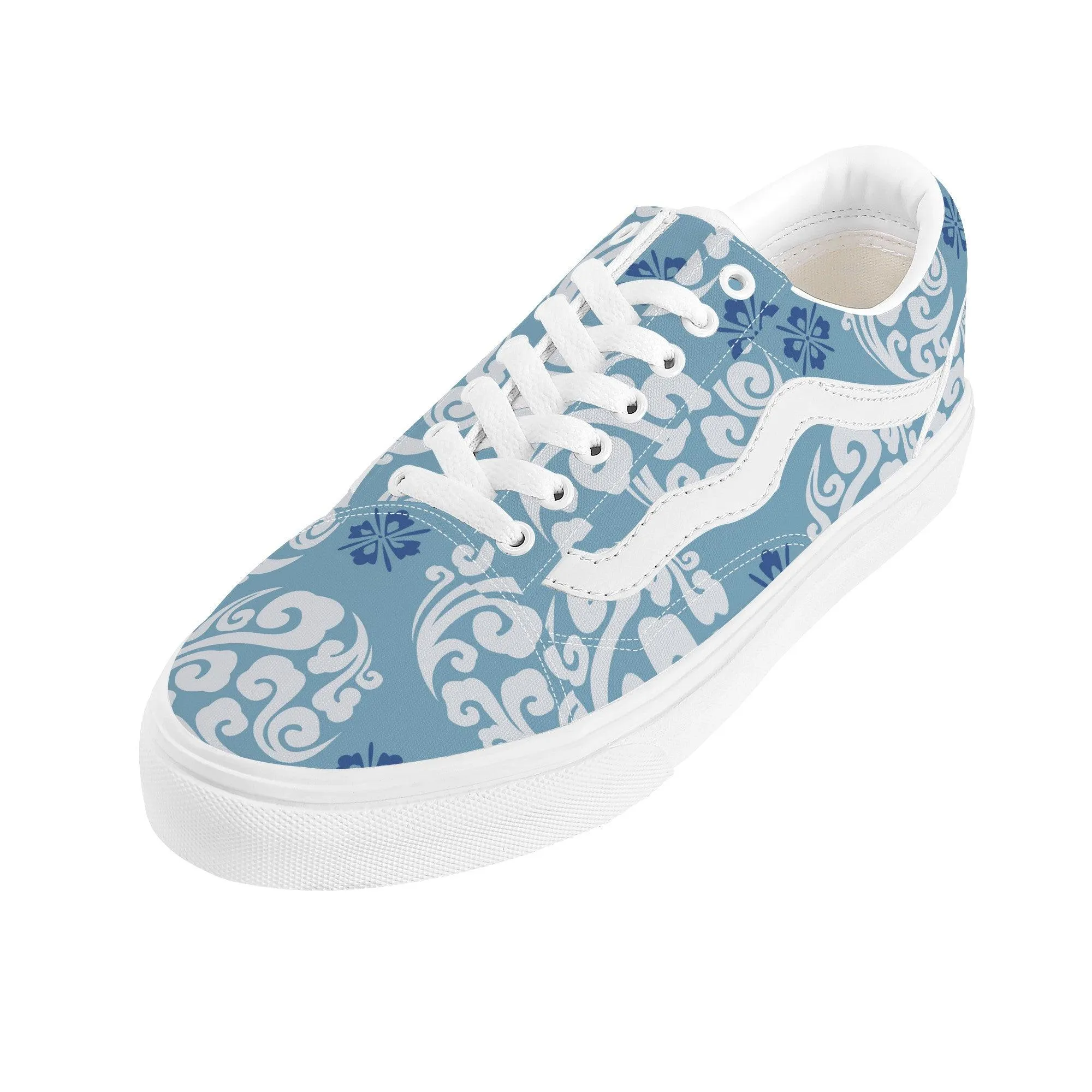 Blue Low Top Flat Sneaker