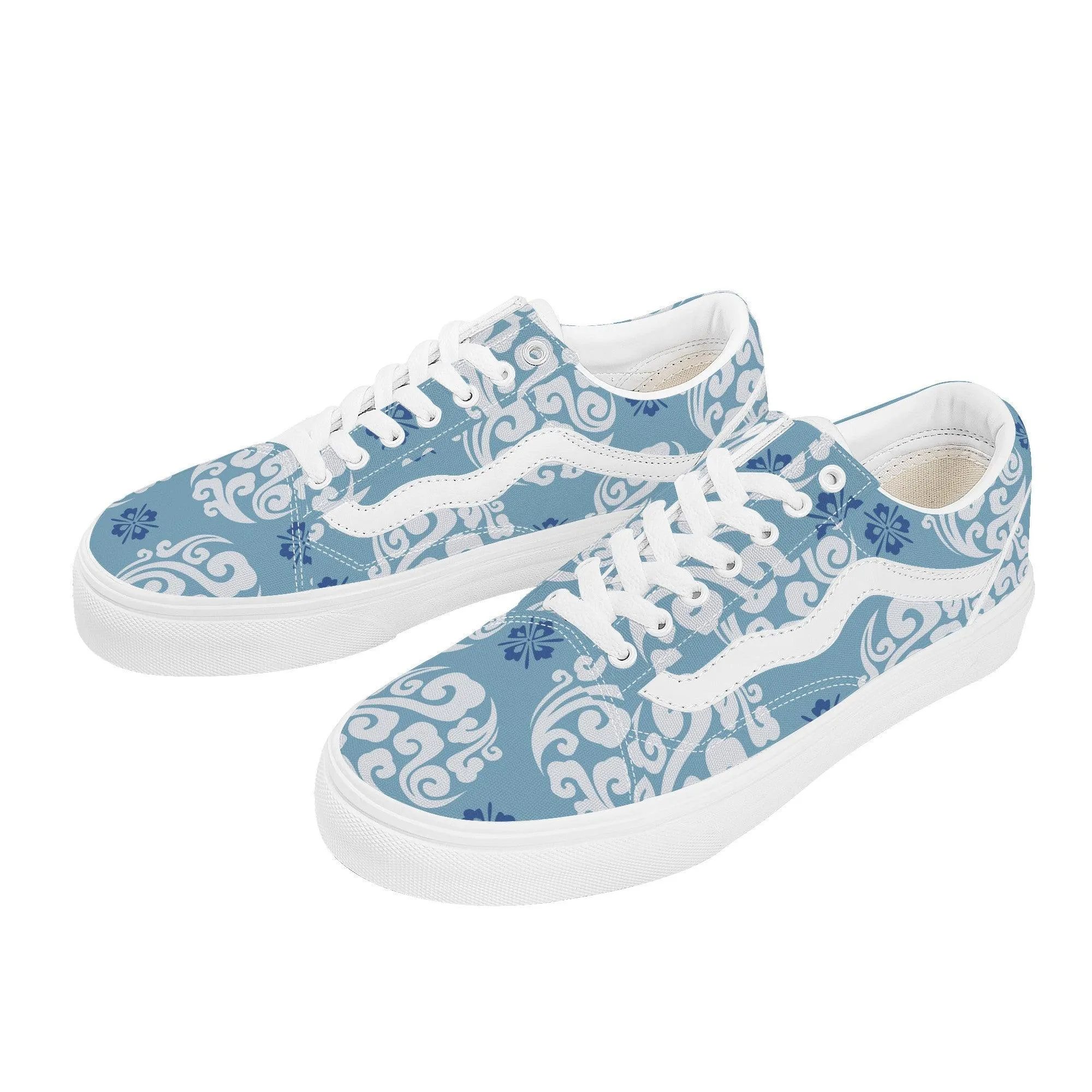 Blue Low Top Flat Sneaker