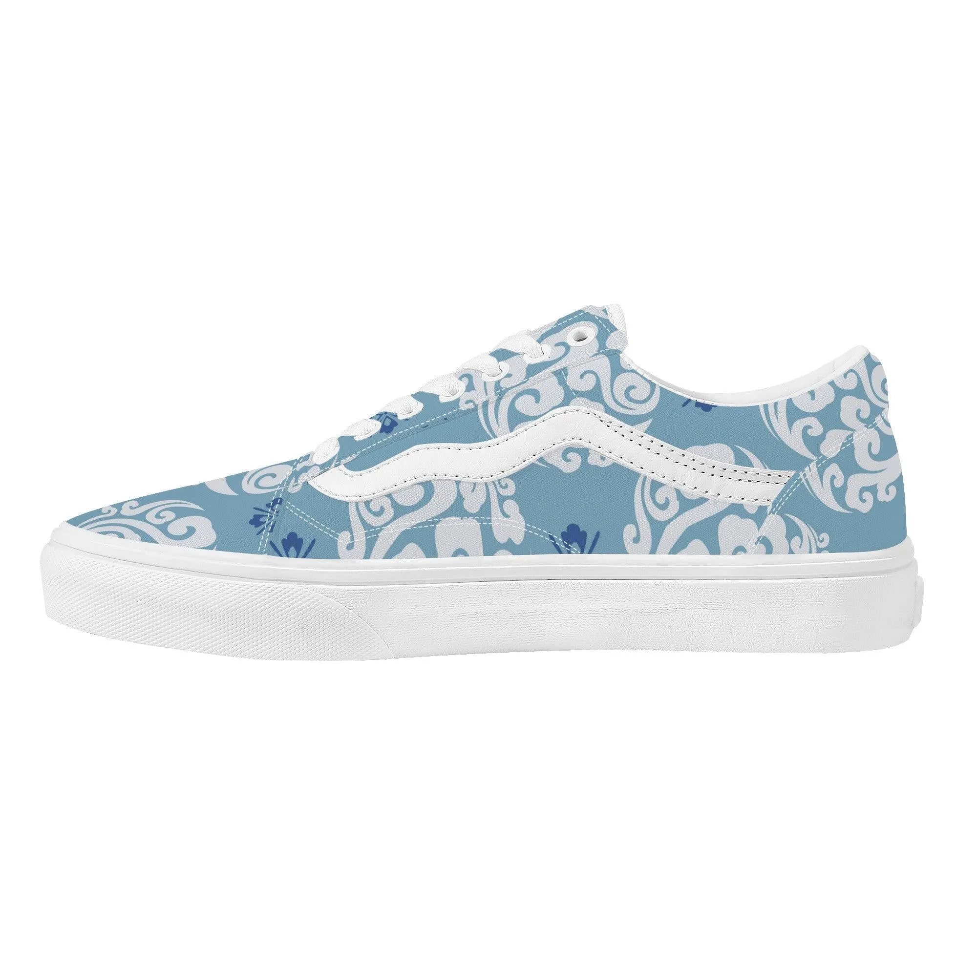 Blue Low Top Flat Sneaker