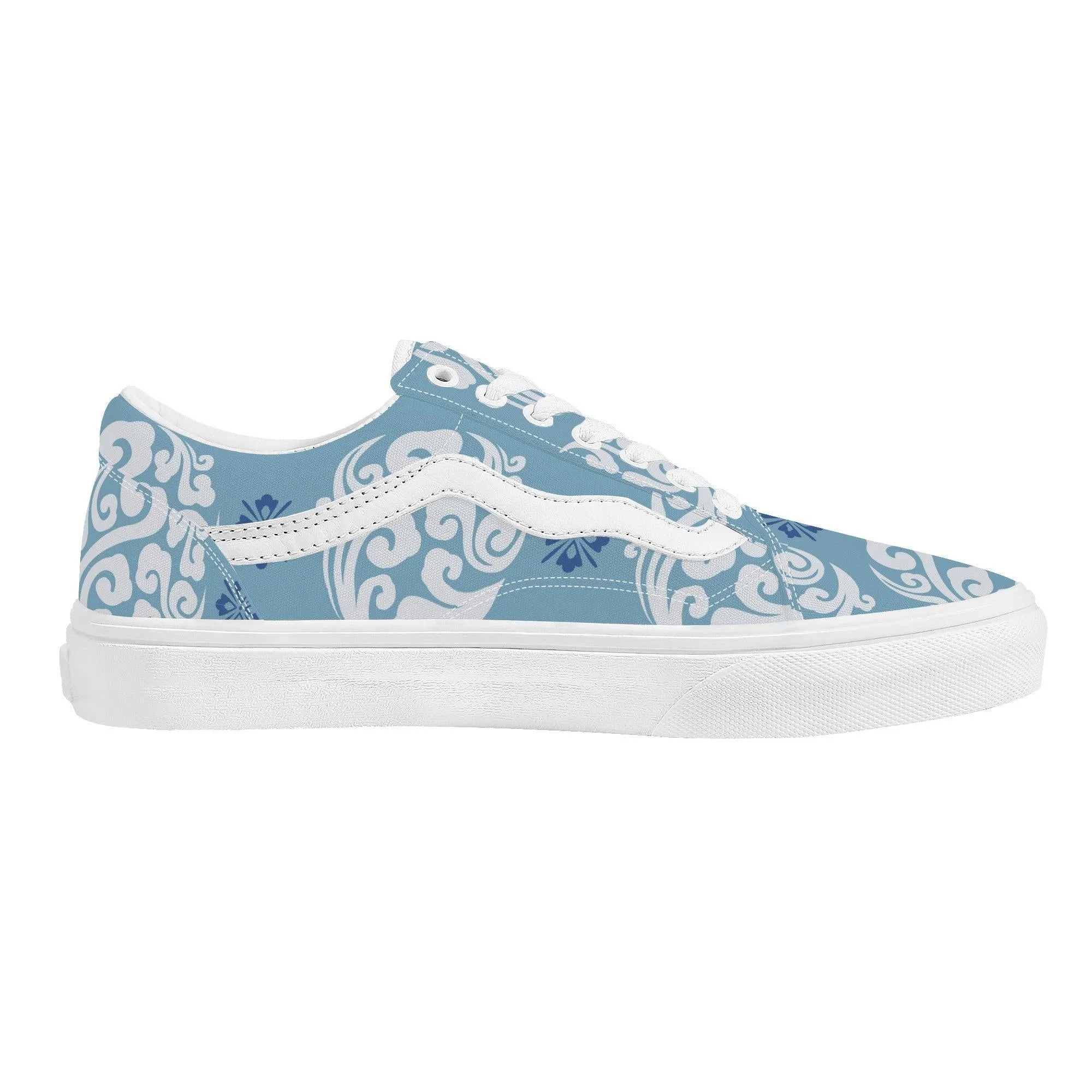 Blue Low Top Flat Sneaker