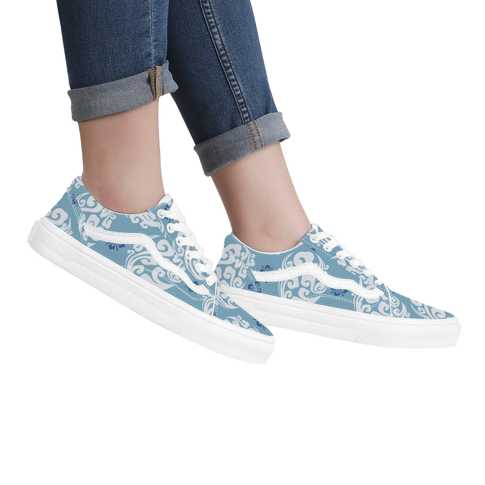 Blue Low Top Flat Sneaker