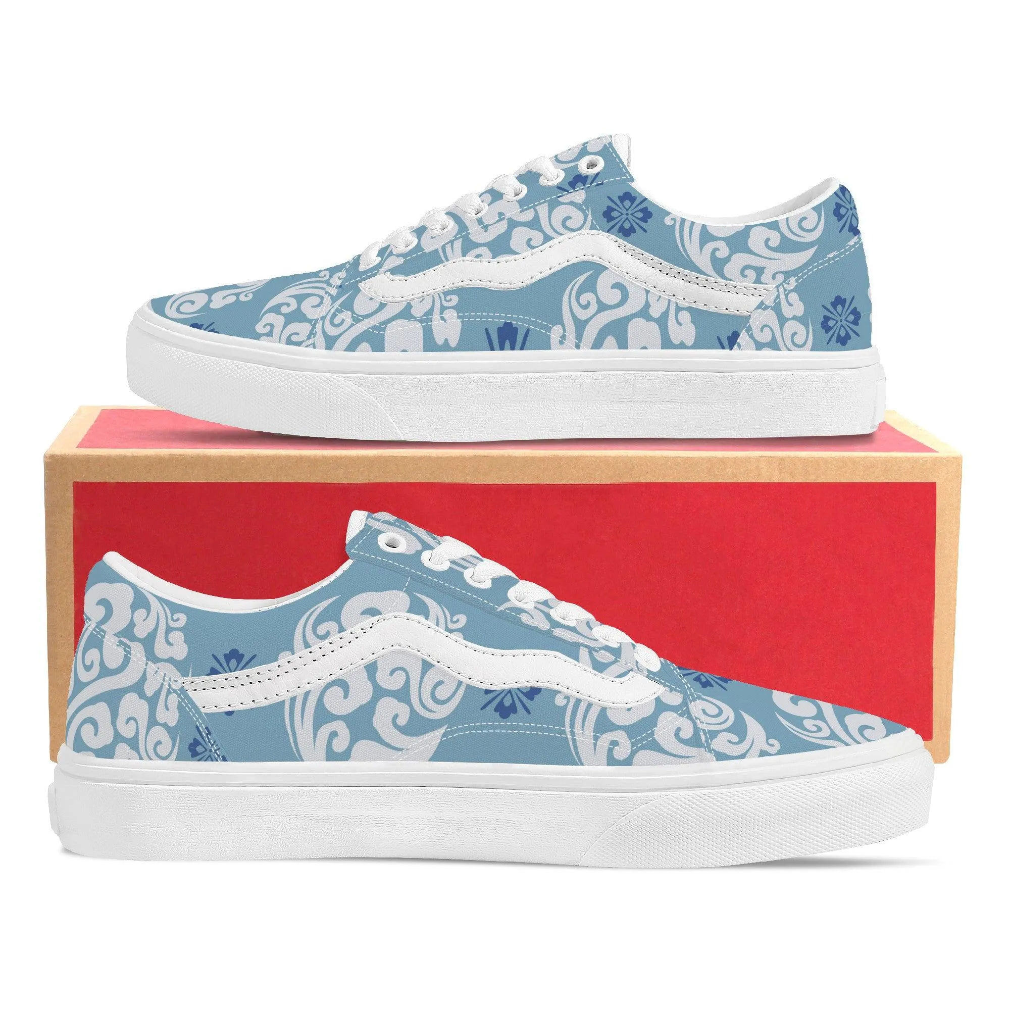 Blue Low Top Flat Sneaker
