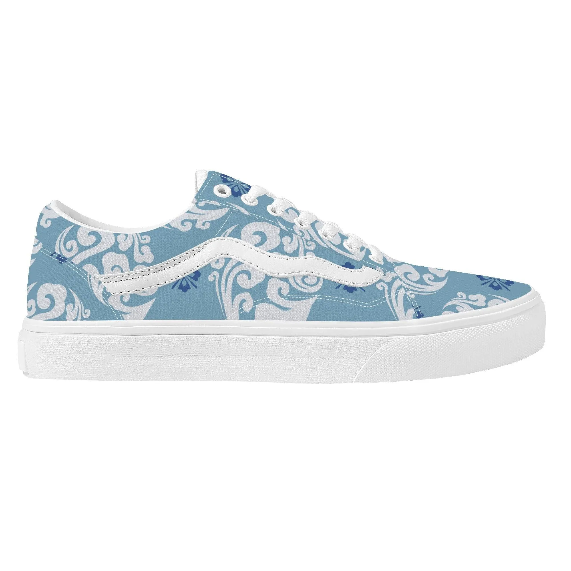 Blue Low Top Flat Sneaker
