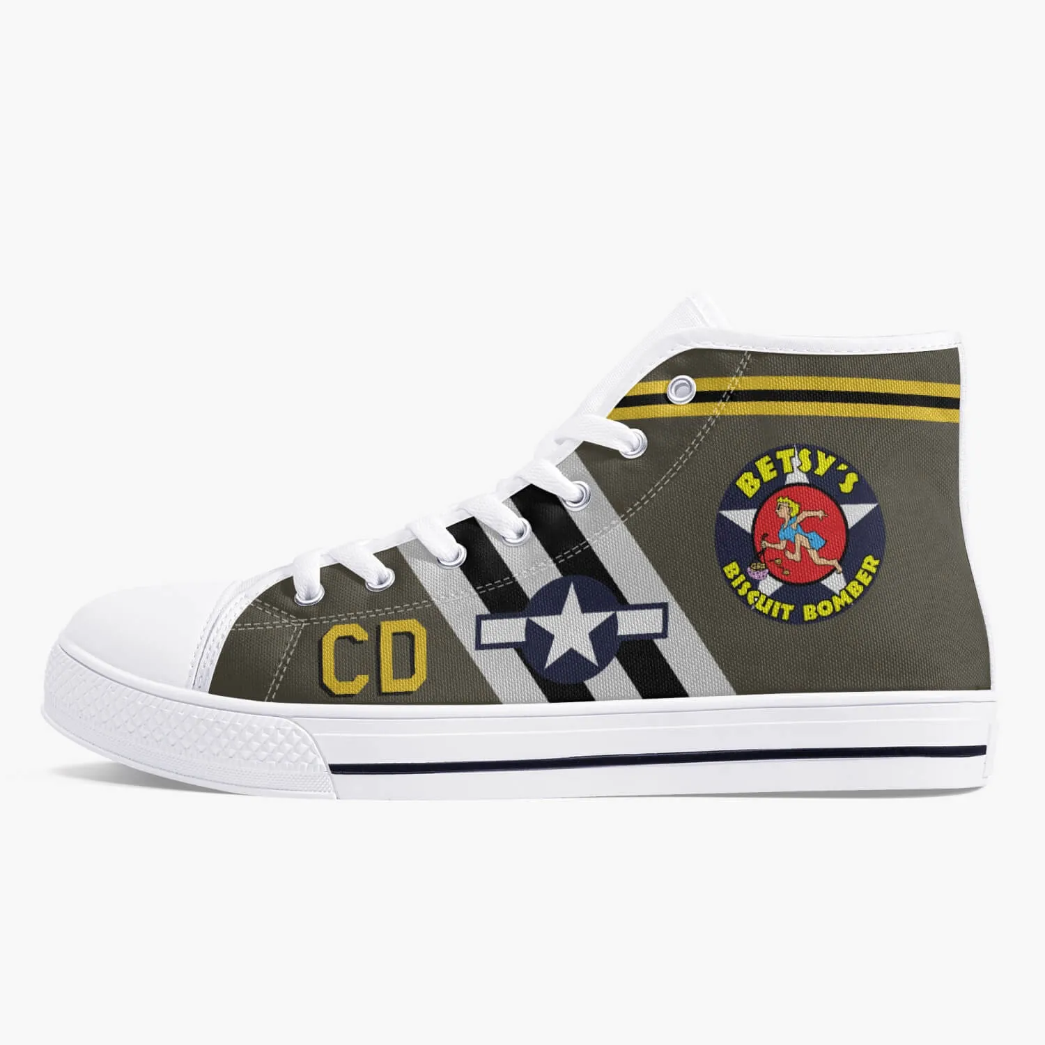 C-47 "Betsy's Biscuit Bomber" High Top Canvas Shoes