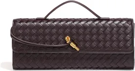 Covelin Women's Handmade Woven Evening Bag Leather Shoulder Clutch Handbag Fashion Crossbody Purse