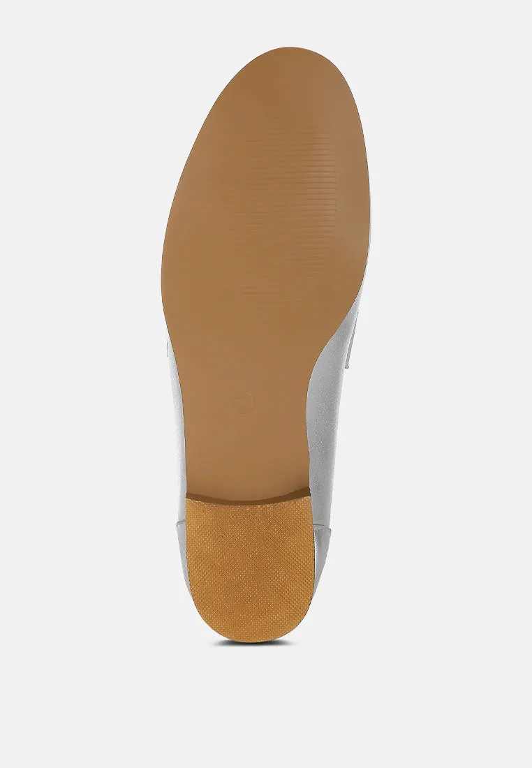 Eden Ode Rhinestone Strap Metallic Loafers