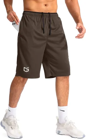 G Gradual Men's Basketball Shorts with Zipper Pockets Lightweight Quick Dry 11" Long Shorts for Men Athletic Gym