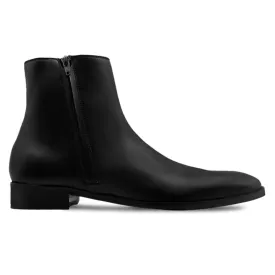 Handmade Customisable Calf Leather Black Chelsea Boots For Men