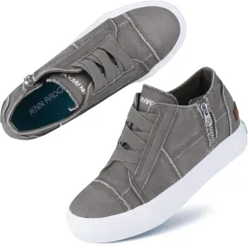 JENN ARDOR Women's Fashion Sneakers Hidden Wedges High Top Zipper Lace Up Platform Sneakers Ladies Walking Casual Canvas Slip On Comfortable Shoes