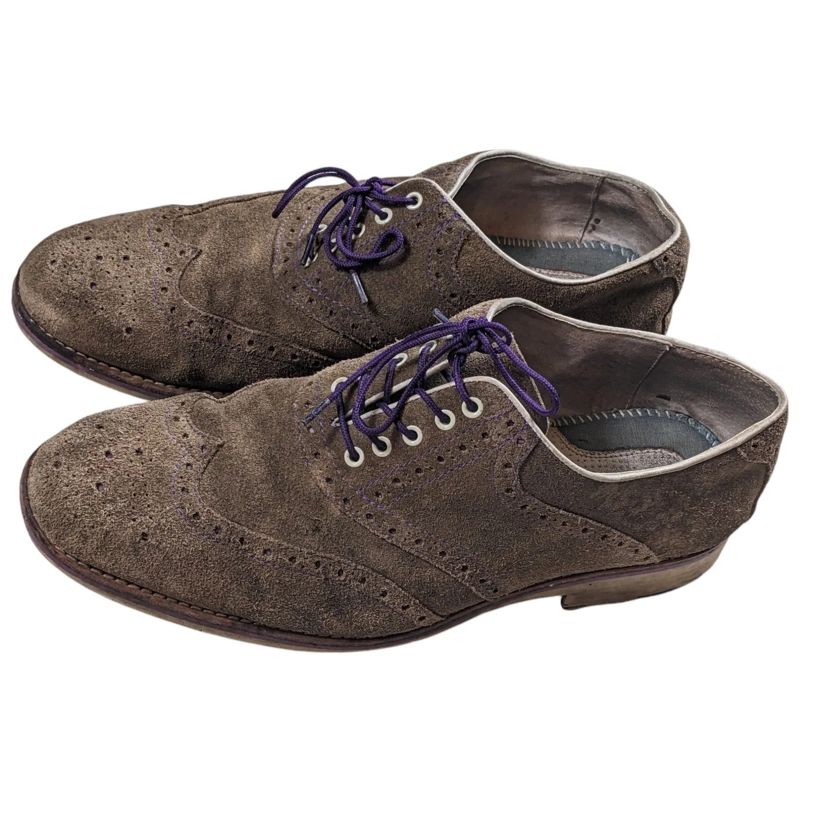 Johnston Murphy Shoes Mens 9M Wingtip Oxfords Brogue Flex Preppy Dark Academia