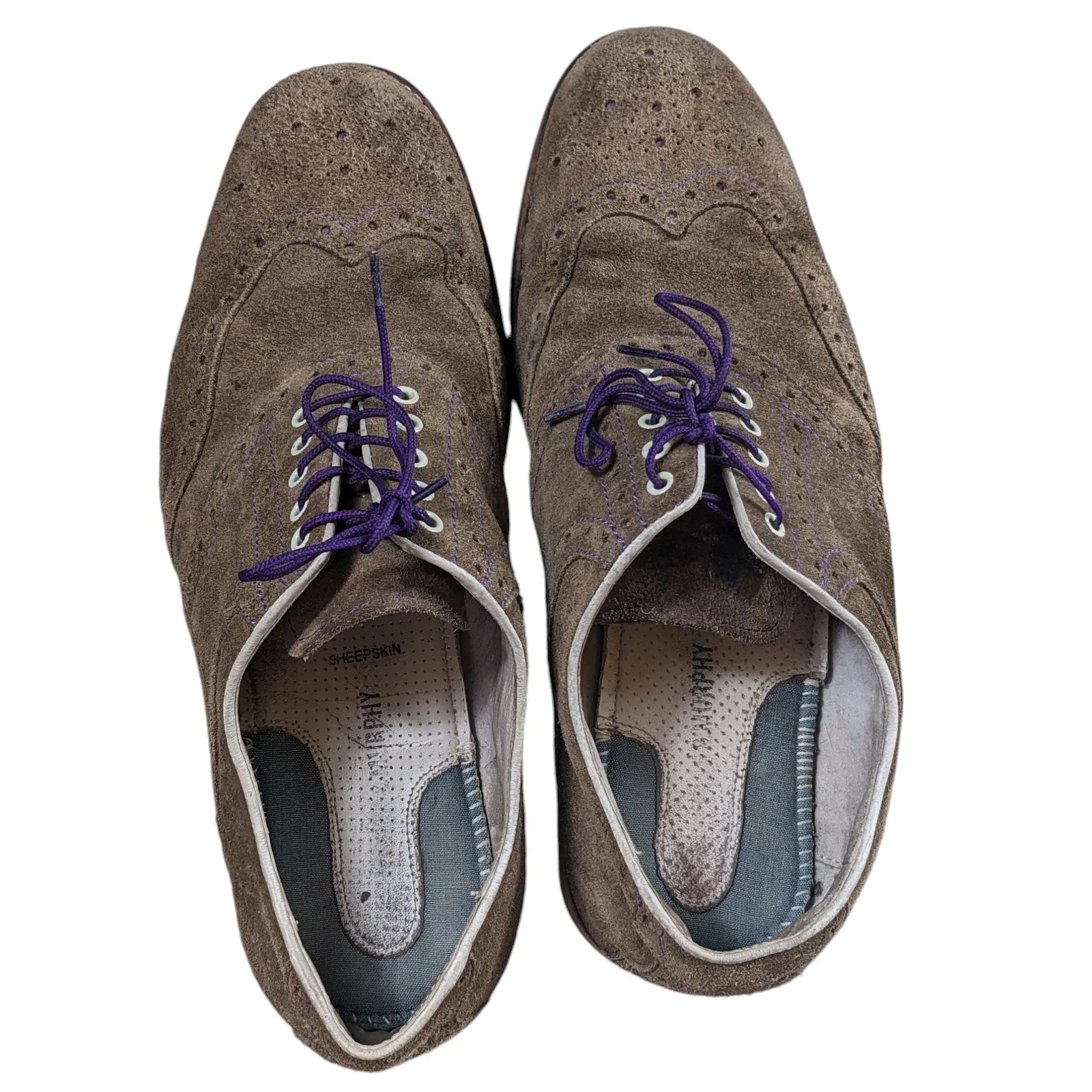 Johnston Murphy Shoes Mens 9M Wingtip Oxfords Brogue Flex Preppy Dark Academia
