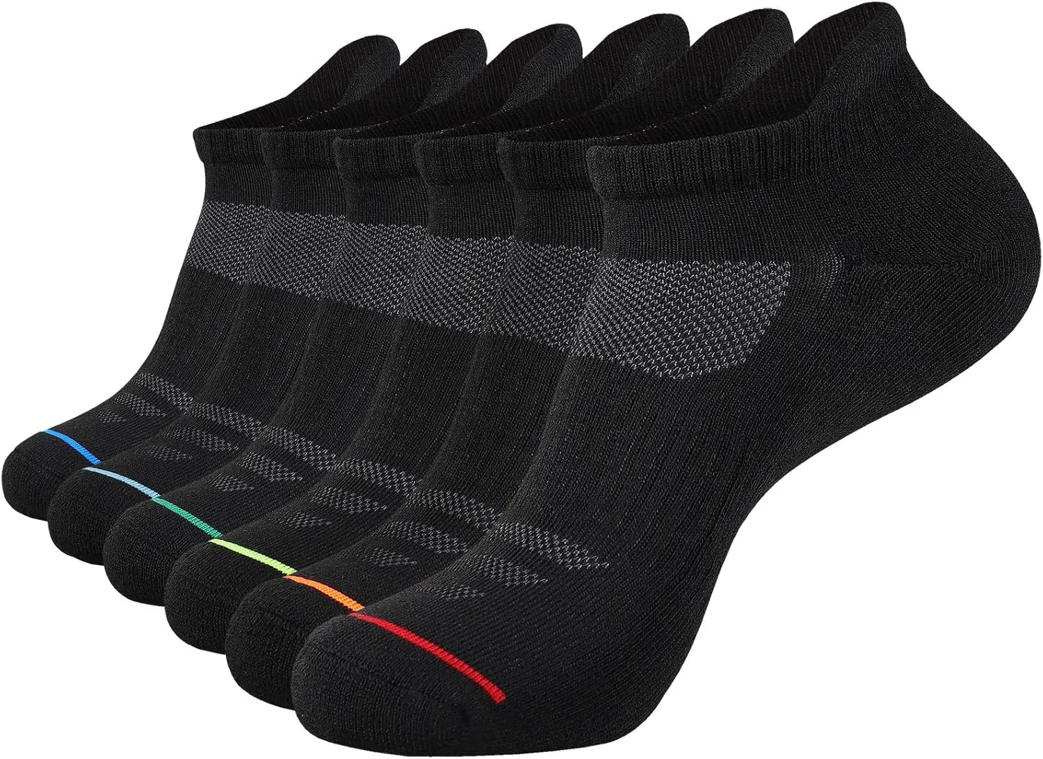 JOYN??E Mens Ankle Athletic Low Cut Socks Running Sports Cushioned Sock for Men 6 Pack