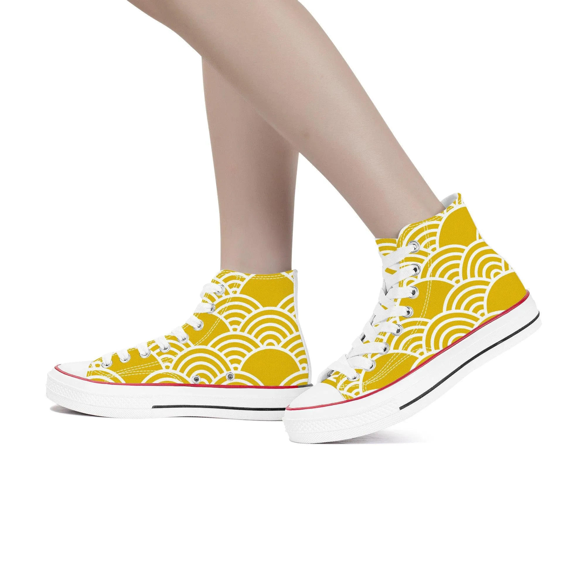 Kiiro 黄色 -  Yellow High Top Canvas Shoes