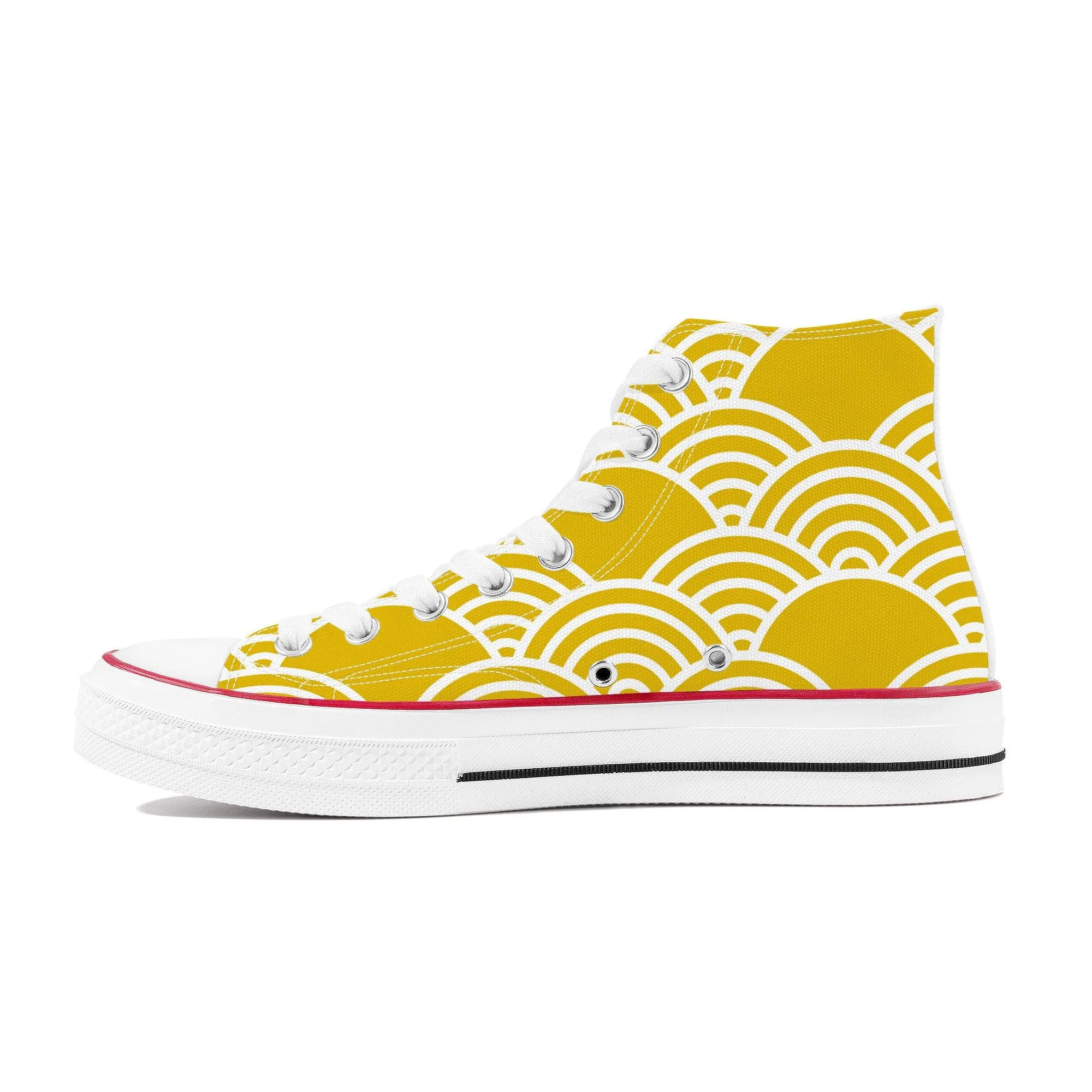 Kiiro 黄色 -  Yellow High Top Canvas Shoes