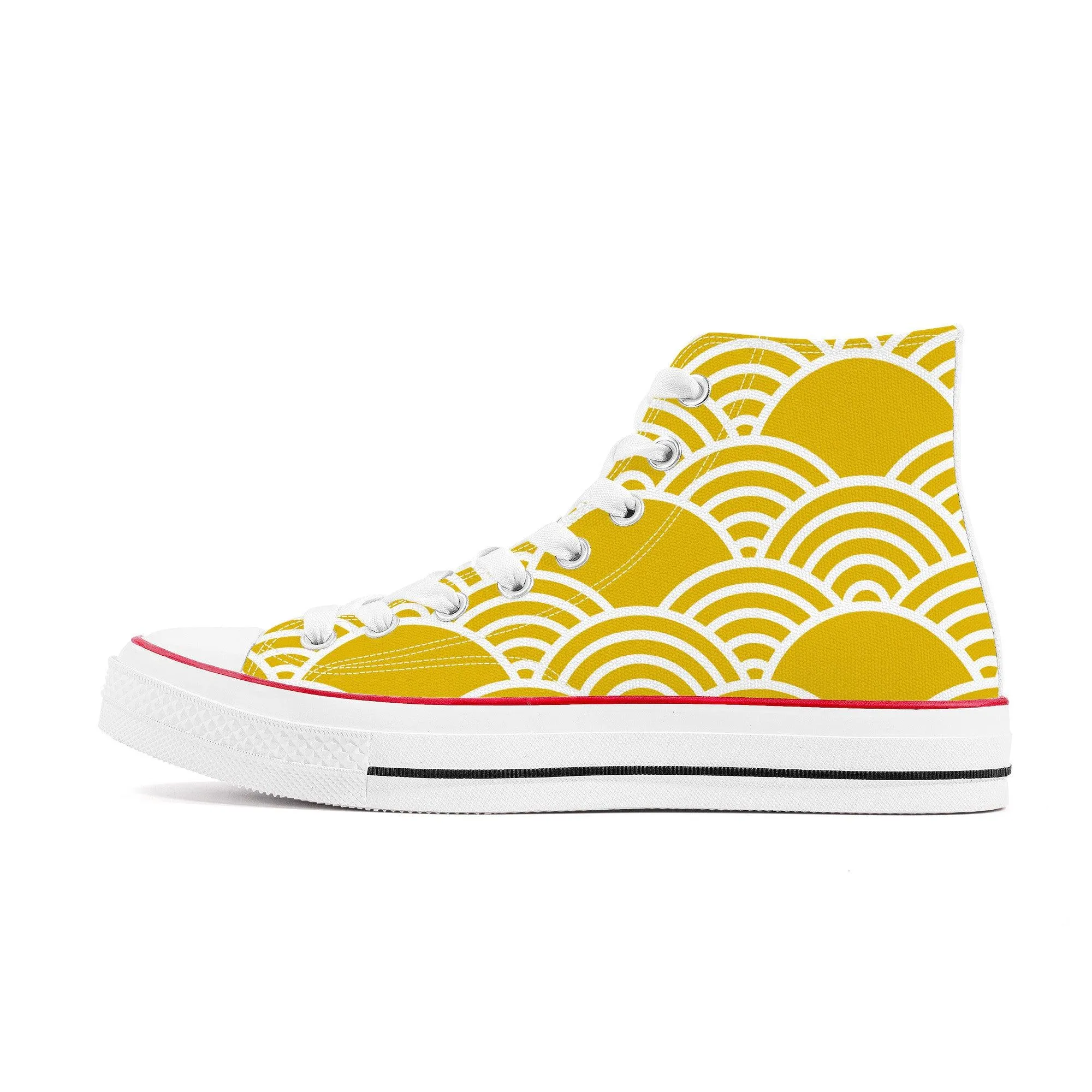 Kiiro 黄色 -  Yellow High Top Canvas Shoes