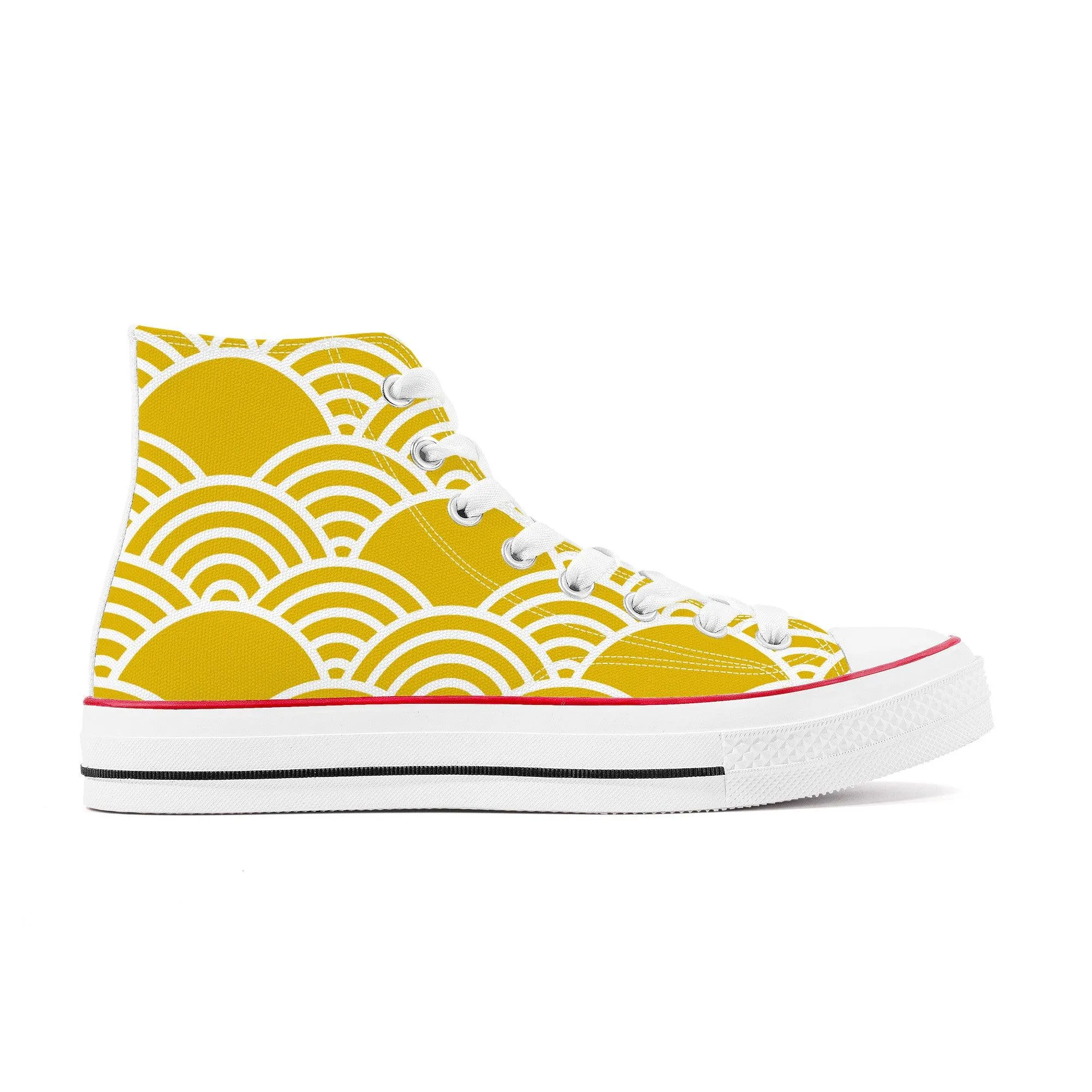 Kiiro 黄色 -  Yellow High Top Canvas Shoes