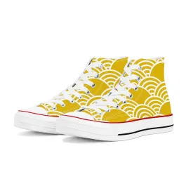 Kiiro 黄色 -  Yellow High Top Canvas Shoes