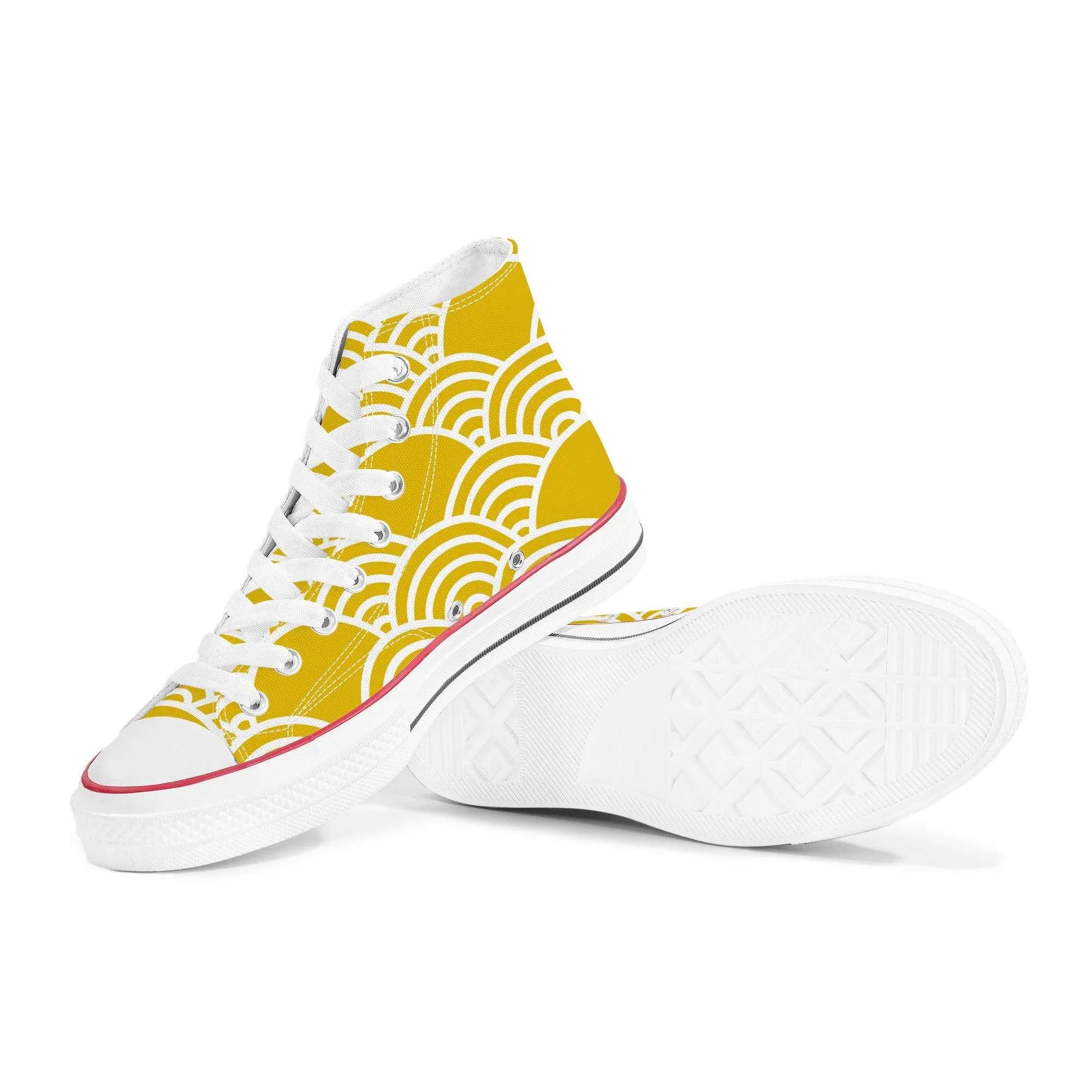 Kiiro 黄色 -  Yellow High Top Canvas Shoes