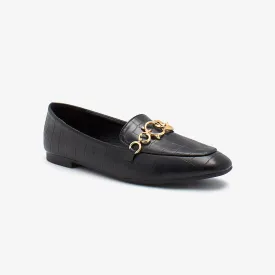 Metallic Chain Ladies Loafers
