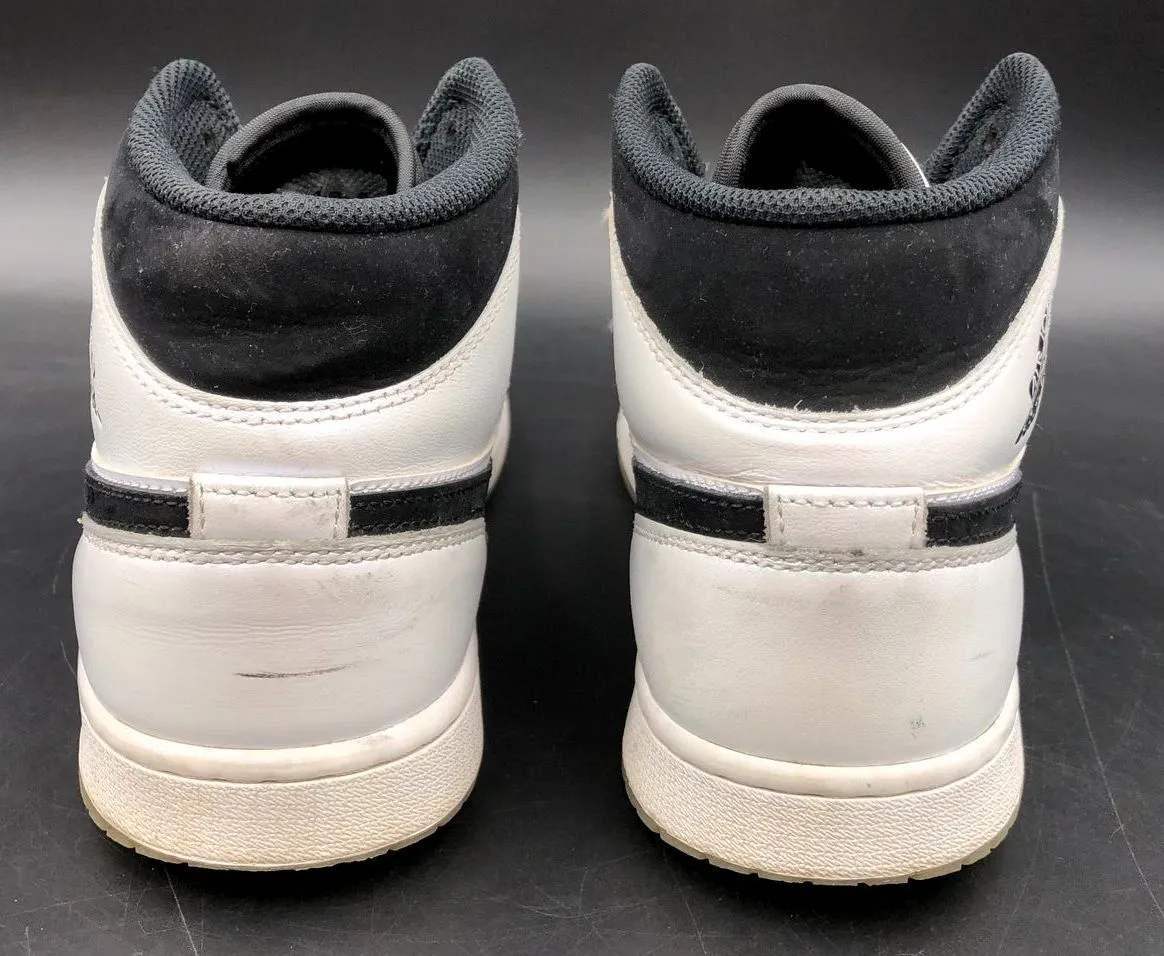 Nike Air Jordan 1 Mid SE 'Diamond' Men's White/Black Sneakers - Size 8 ( COA)