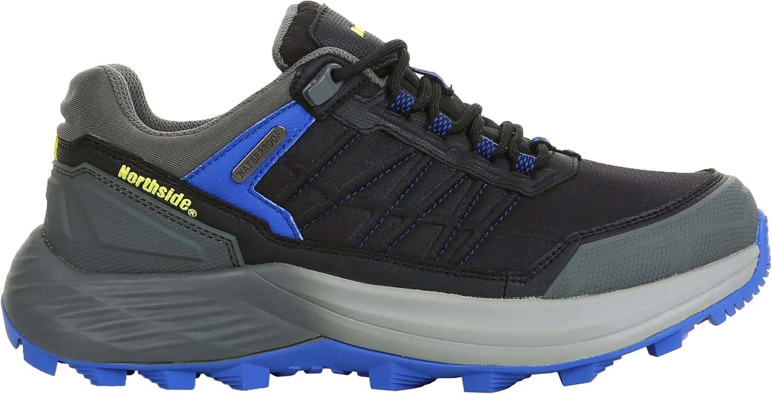 Northside Men's Eaglewood Waterproof Lightweight Hiking Shoe - Sturdy Ripstop Nylon, Cushioned Insole | Zonal Reinforcement Support, High Traction Outsole - Comfort & Lasting Durability Black/Royal