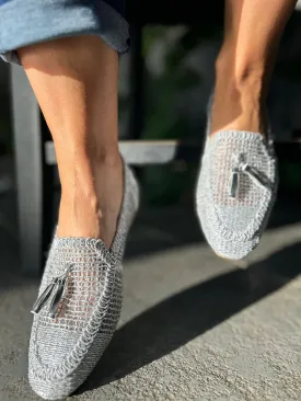 Silver Tassel Weave Loafer