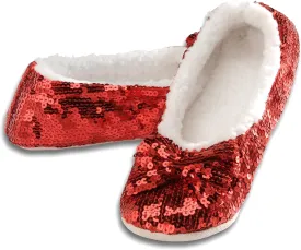 Snoozies Ballerina Bling Metallic Shine Women Slippers | Sequin Socks with Grippers